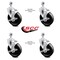 Service Caster 5 Inch Phenolic Wheel Swivel 1/2 Inch Threaded Stem Caster Set with Brake SCC SCC-TS20S514-PHR-TLB-121315-4 - alternate 2